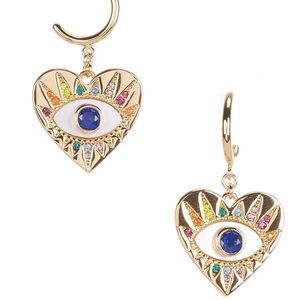 NWT Kate Spade New York Evil Eye Huggie Drop Earrings